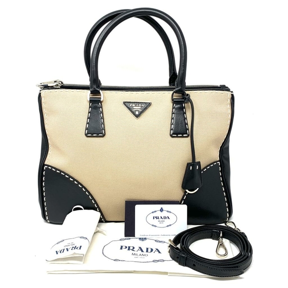 Prada Handbags - 💯 AUTH PRADA LOGOS STITCH CROSSBODY BAG